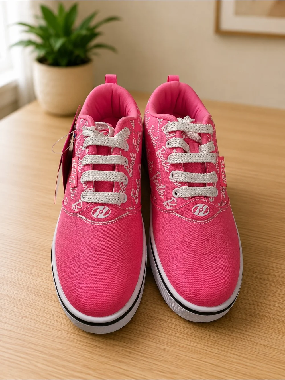 Barbie Pink Lace-Up Heelys Sneakers with White Soles